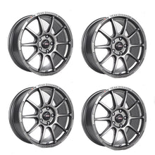 Load image into Gallery viewer, SET OF 4 - 7 x 15 Team Dynamics LT 4 Stud Wheels - Gloss Black / Gun Metal Grey Offset 25
