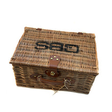 Cargar imagen en el visor de la galería, GBS- 2 Person Green Tweed Picnic Hamper