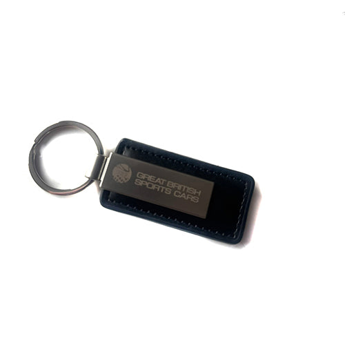 GBS Leather Key Ring with Metal Keyring - Black / Brown