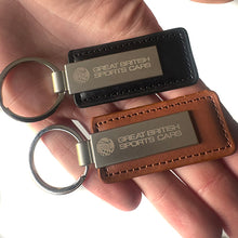 Load image into Gallery viewer, GBS Leather Key Ring with Metal Keyring - Black / Brown
