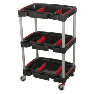Sealey - Workshop Trolley 3-Level Composite with Parts Storage